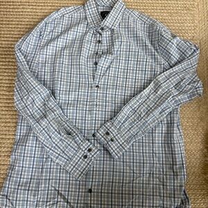 johnnie-O Light Blue Plaid Men's Shirt
